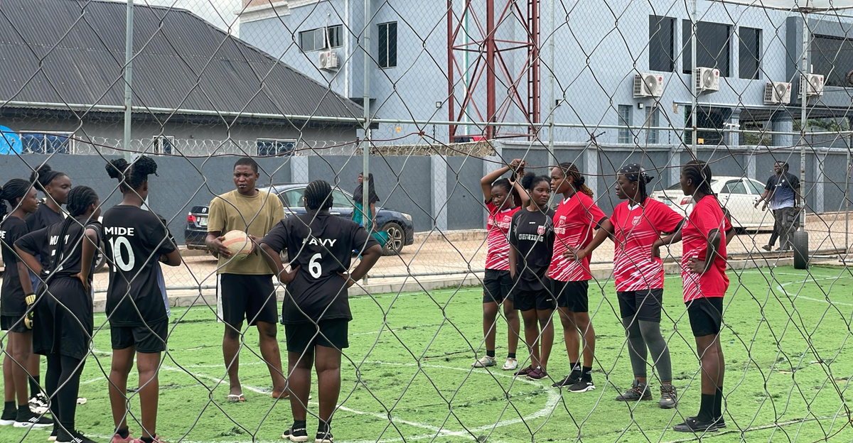 A football match between medical students.